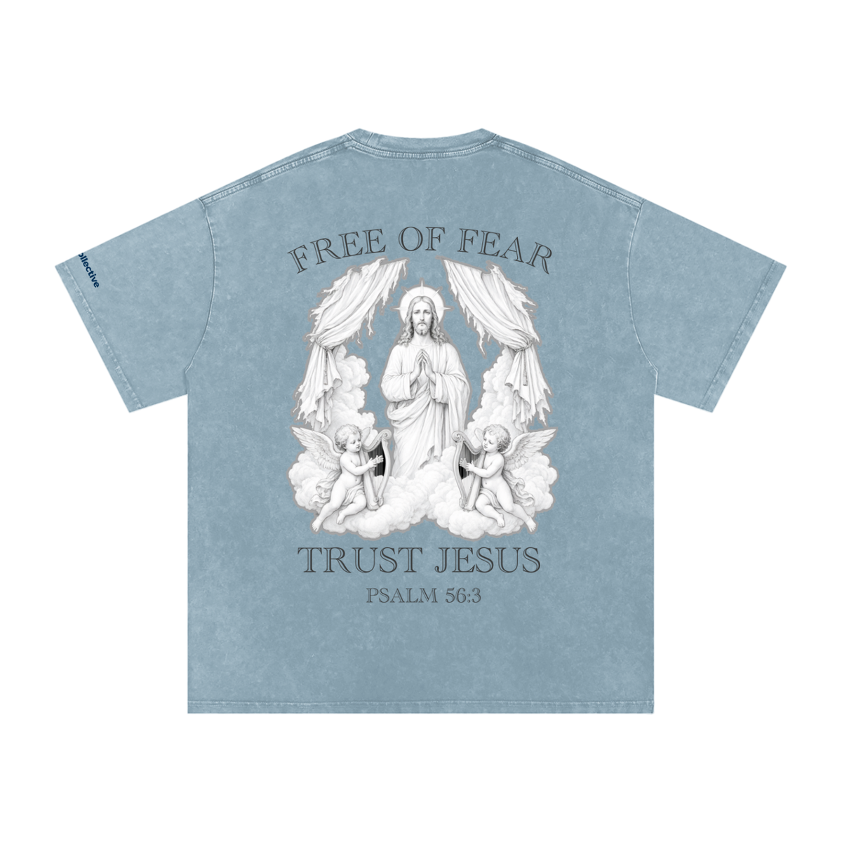 Trust Jesus - Light Snow Washed Oversized Cotton T-Shirt