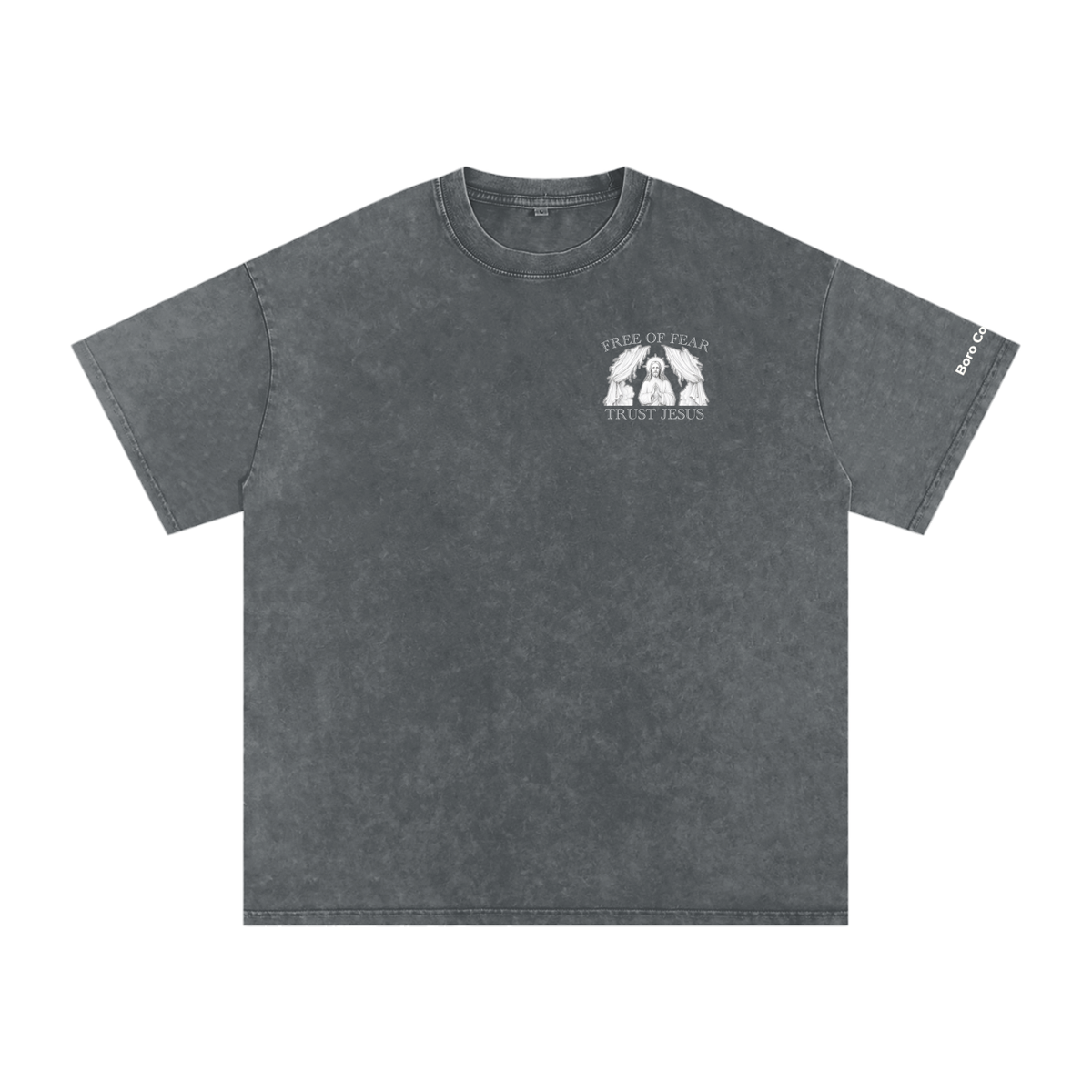 Trust Jesus - Snow Washed Oversized Cotton T-Shirt