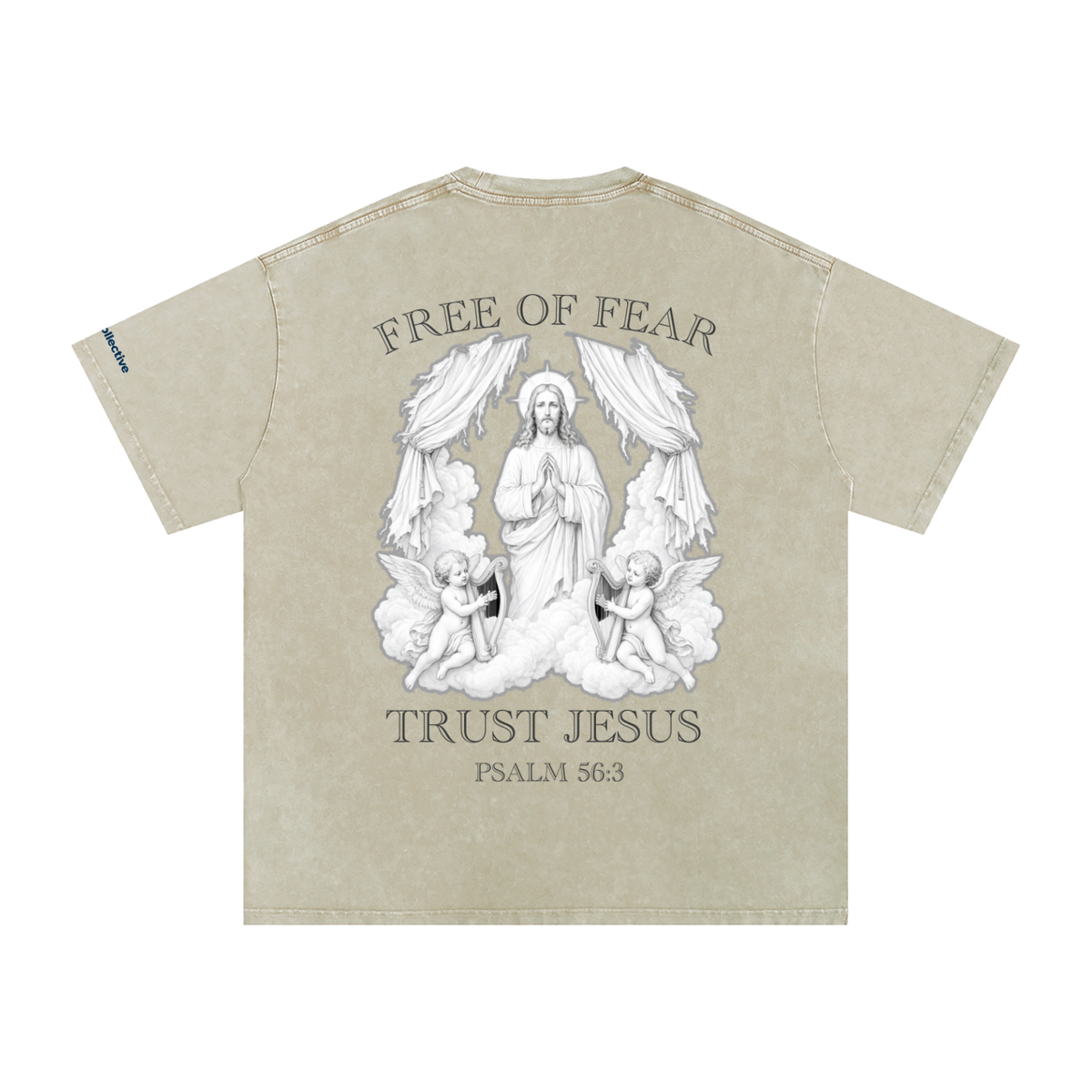Trust Jesus - Light Snow Washed Oversized Cotton T-Shirt