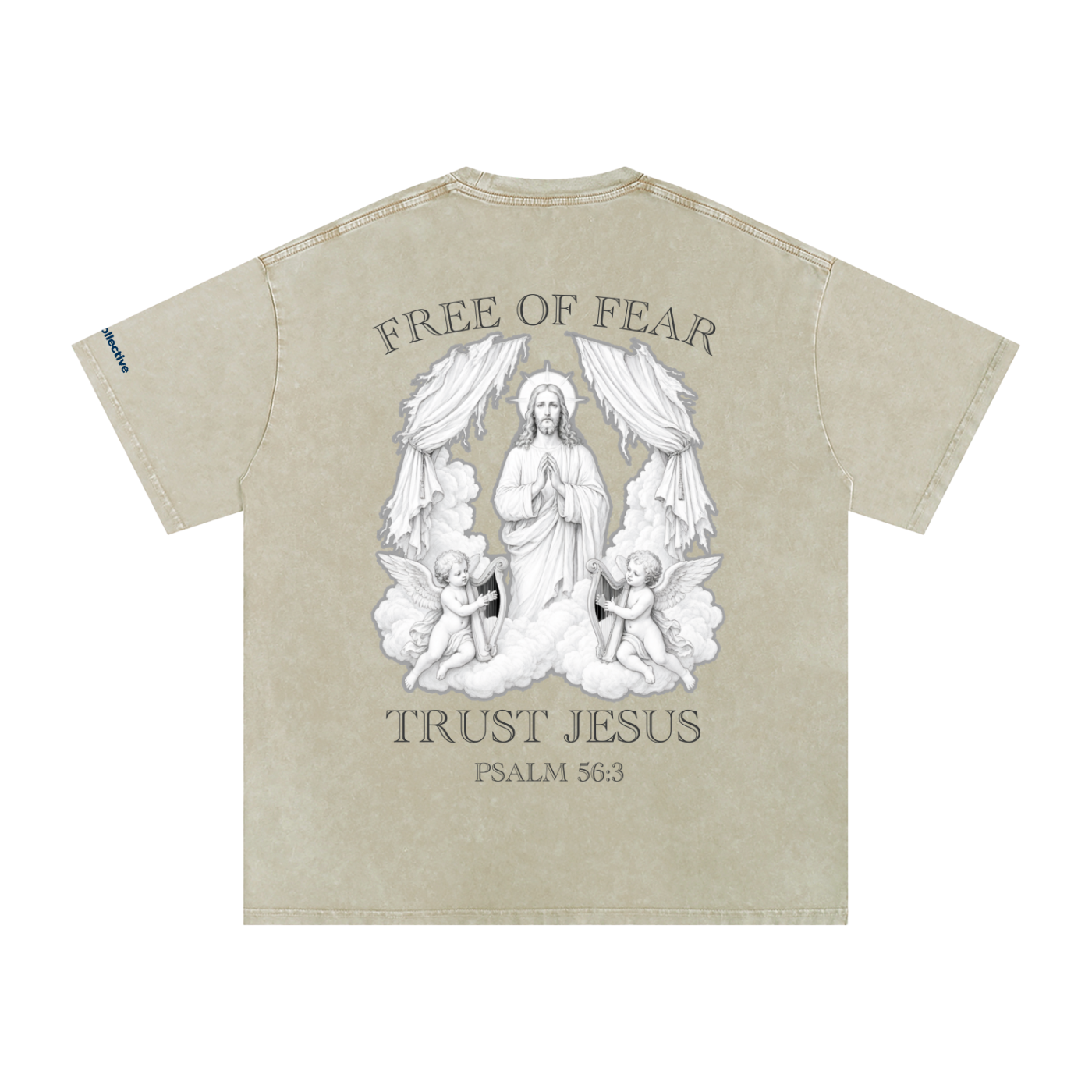 Trust Jesus - Light Snow Washed Oversized Cotton T-Shirt