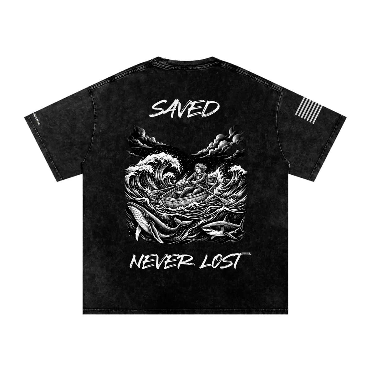 Saved and Never Lost - Snow Washed Oversized Cotton T-Shirt