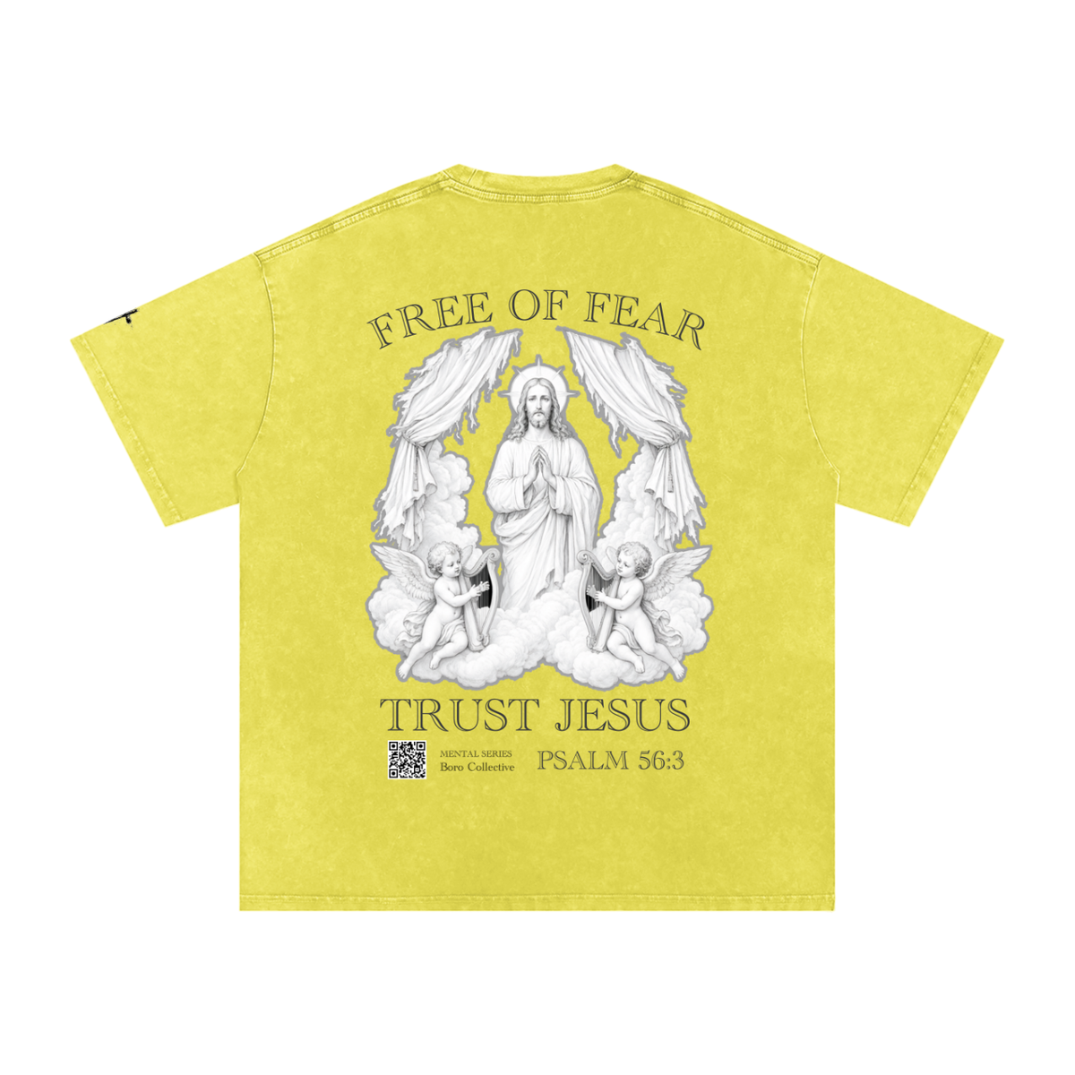 Trust Jesus - Light Snow Washed Oversized Cotton T-Shirt