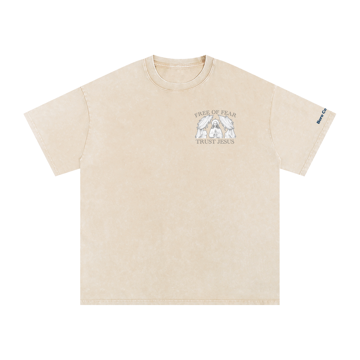 Trust Jesus - Light Snow Washed Oversized Cotton T-Shirt