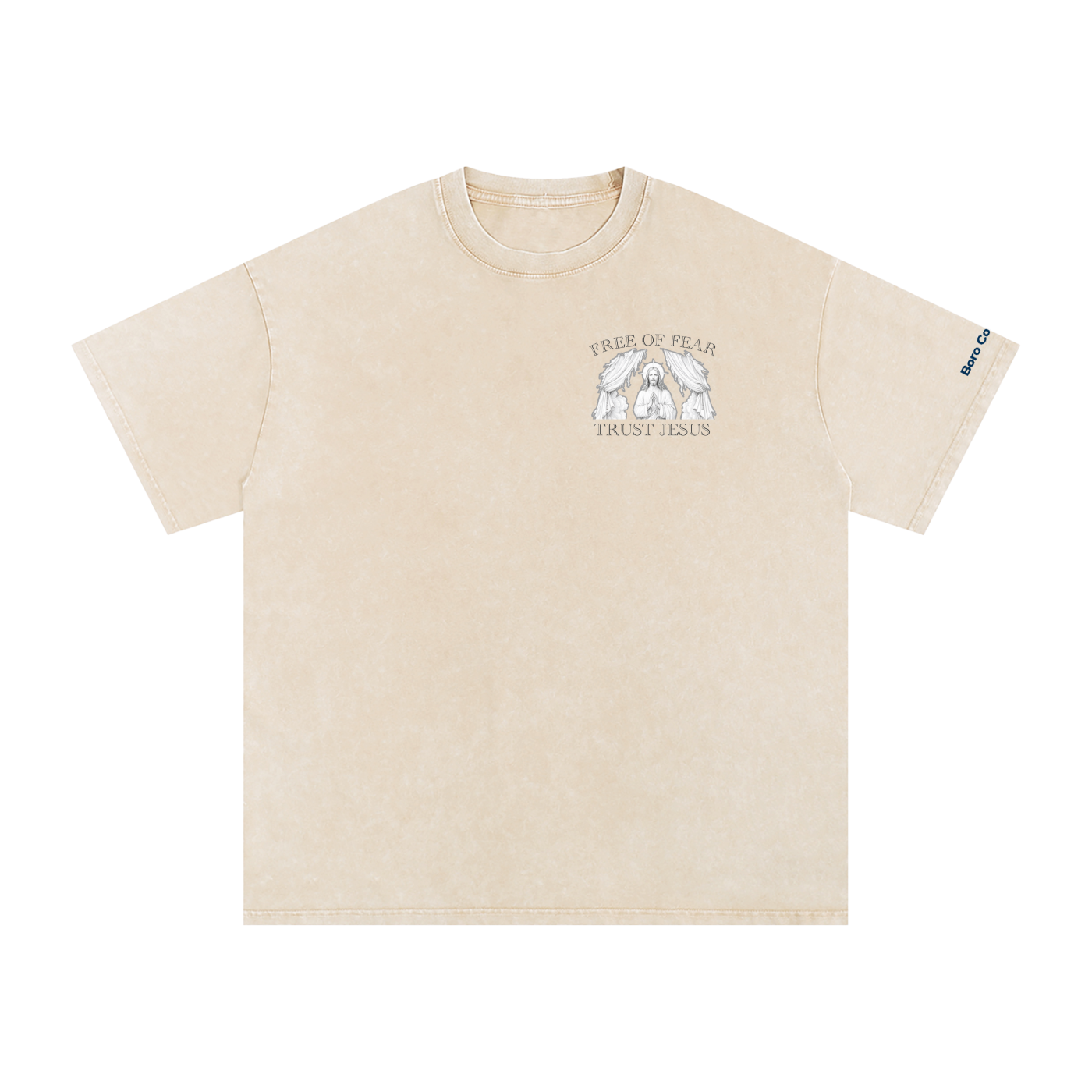 Trust Jesus - Light Snow Washed Oversized Cotton T-Shirt