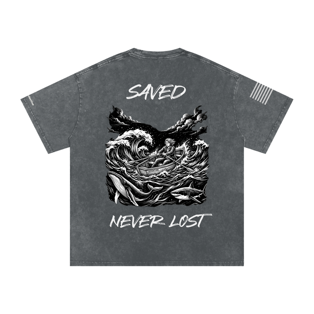 Saved and Never Lost - Snow Washed Oversized Cotton T-Shirt