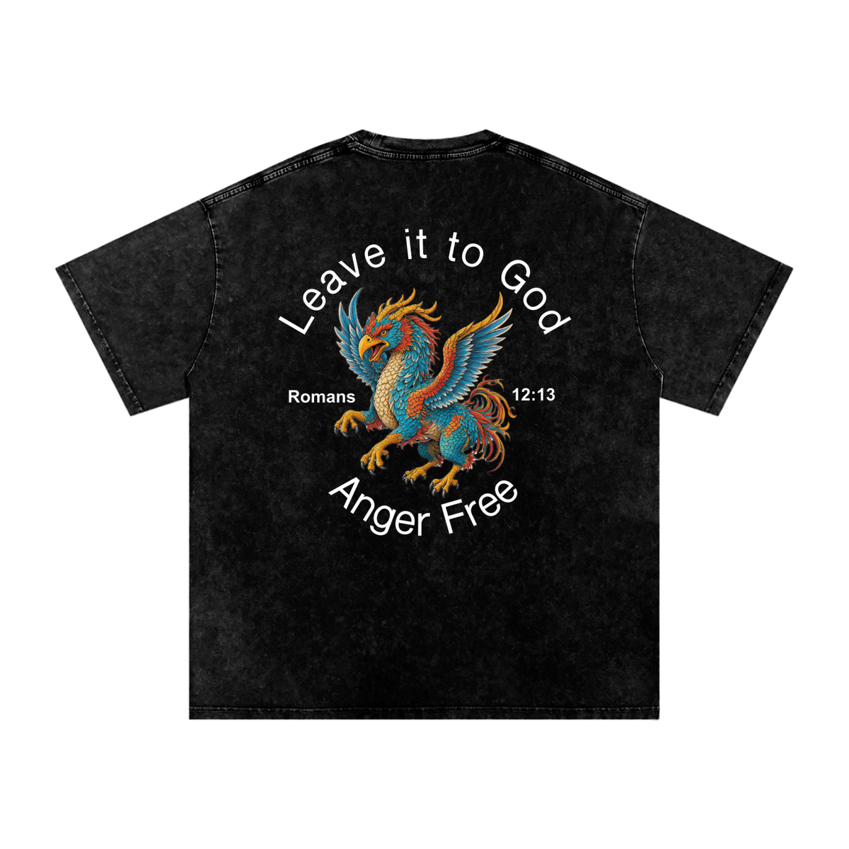 Anger Free - Dark Snow Washed Oversized Cotton T-Shirt