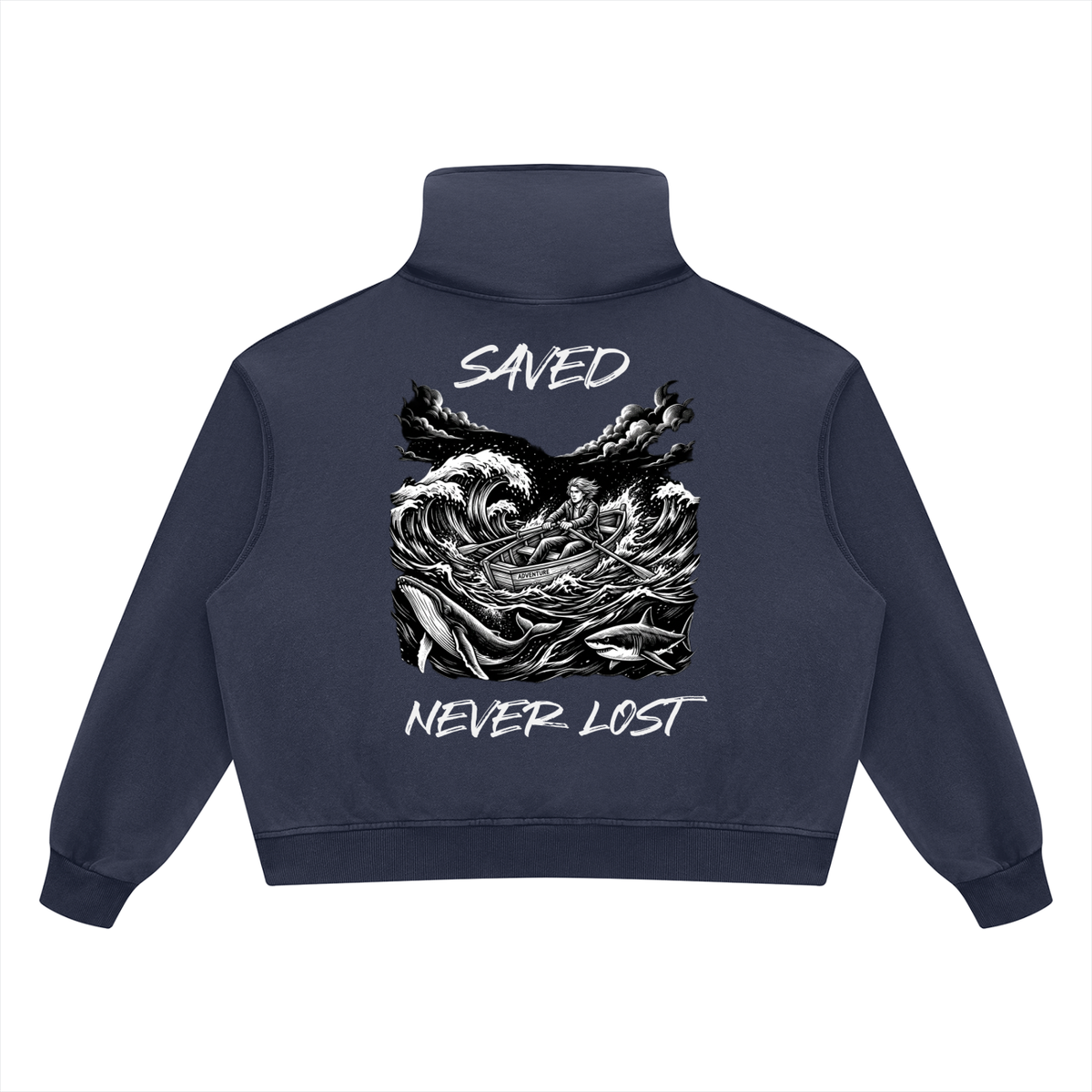 Saved and Never Lost - Unisex Vintage Wash Boxy Hoodie
