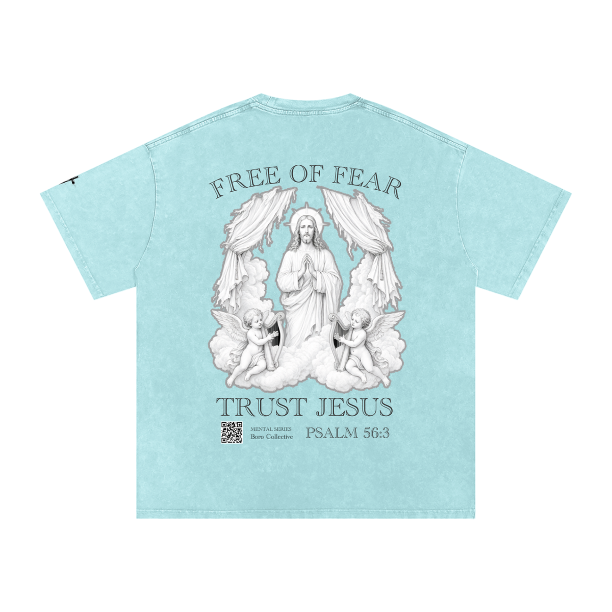 Trust Jesus - Light Snow Washed Oversized Cotton T-Shirt