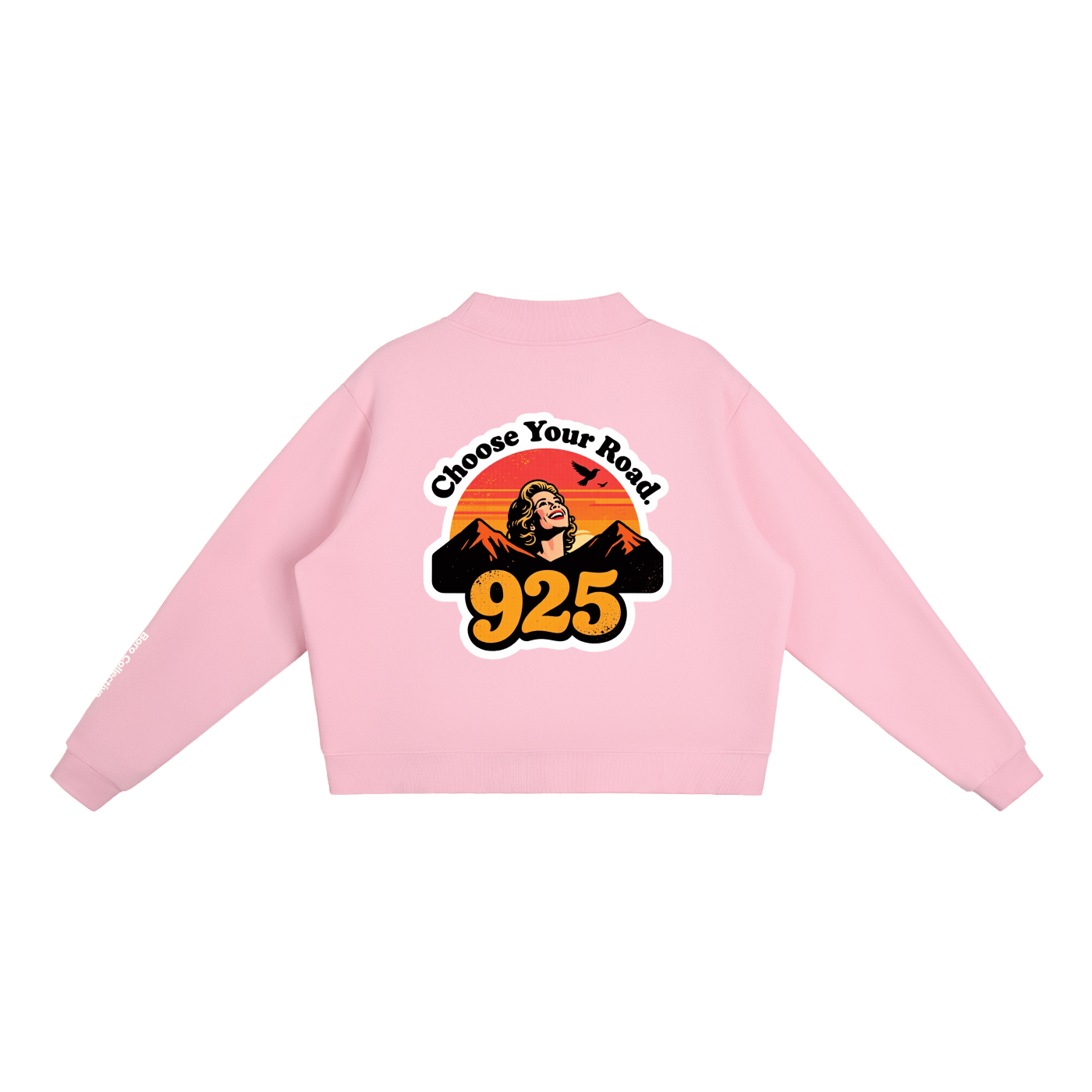 Choose Your Road - Essential Fleece Mock-Neck Crew Sweatshirt