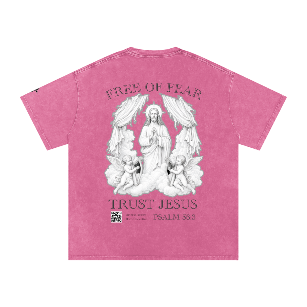 Trust Jesus - Light Snow Washed Oversized Cotton T-Shirt