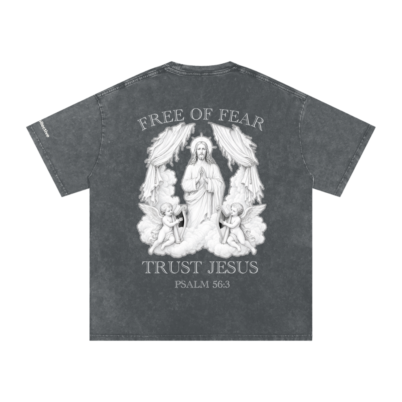 Trust Jesus - Snow Washed Oversized Cotton T-Shirt