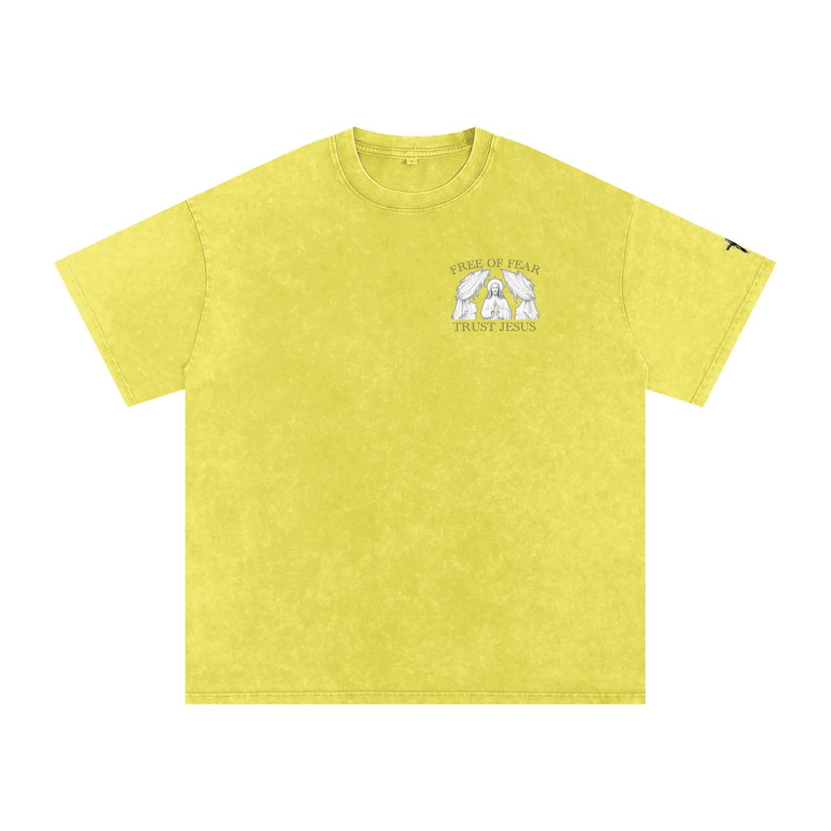 Trust Jesus - Light Snow Washed Oversized Cotton T-Shirt