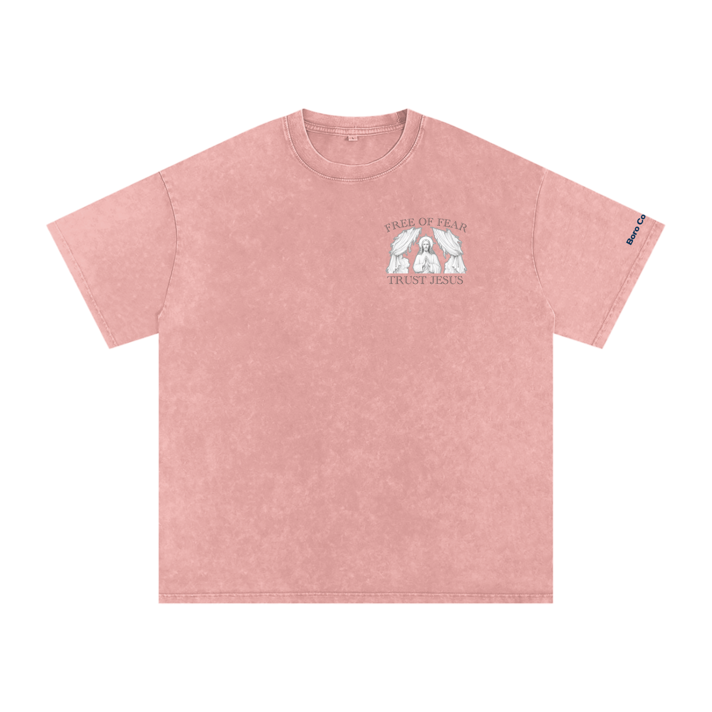 Trust Jesus - Light Snow Washed Oversized Cotton T-Shirt