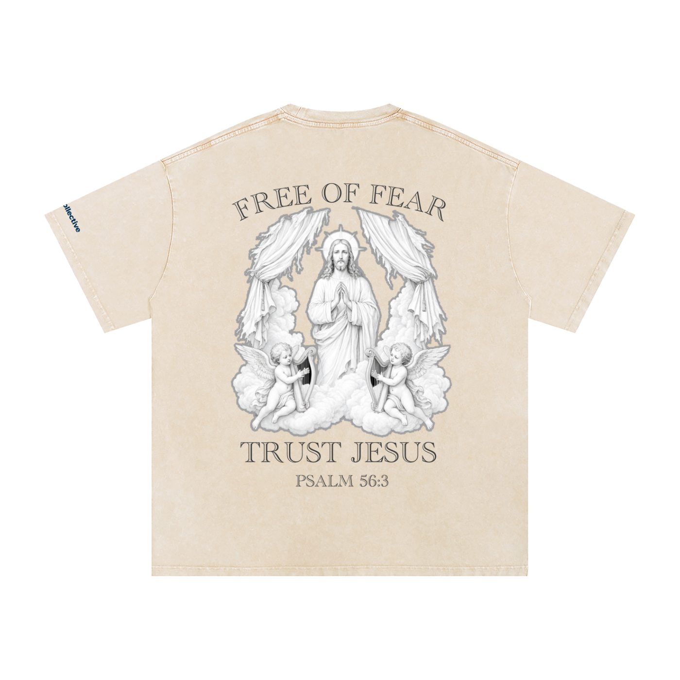 Trust Jesus - Light Snow Washed Oversized Cotton T-Shirt