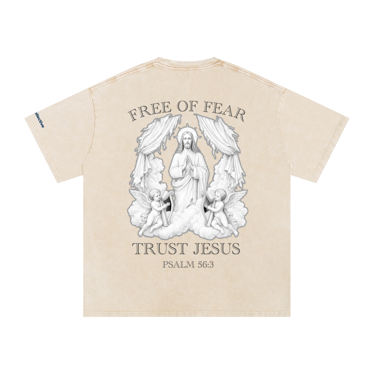 Trust Jesus - Light Snow Washed Oversized Cotton T-Shirt