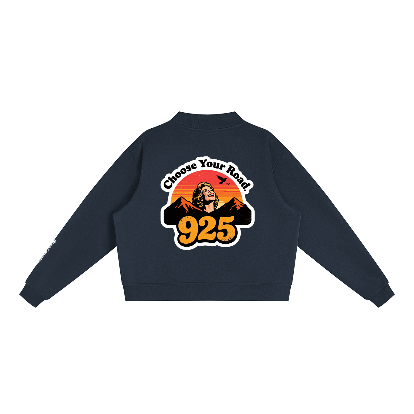 Choose Your Road - Essential Fleece Mock-Neck Crew Sweatshirt