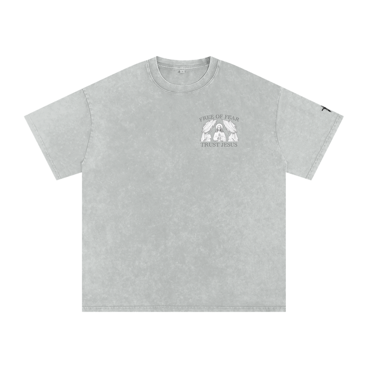 Trust Jesus - Light Snow Washed Oversized Cotton T-Shirt