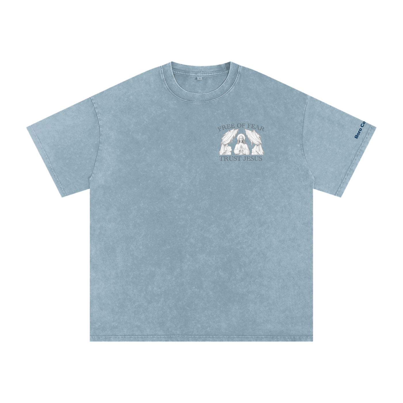 Trust Jesus - Light Snow Washed Oversized Cotton T-Shirt