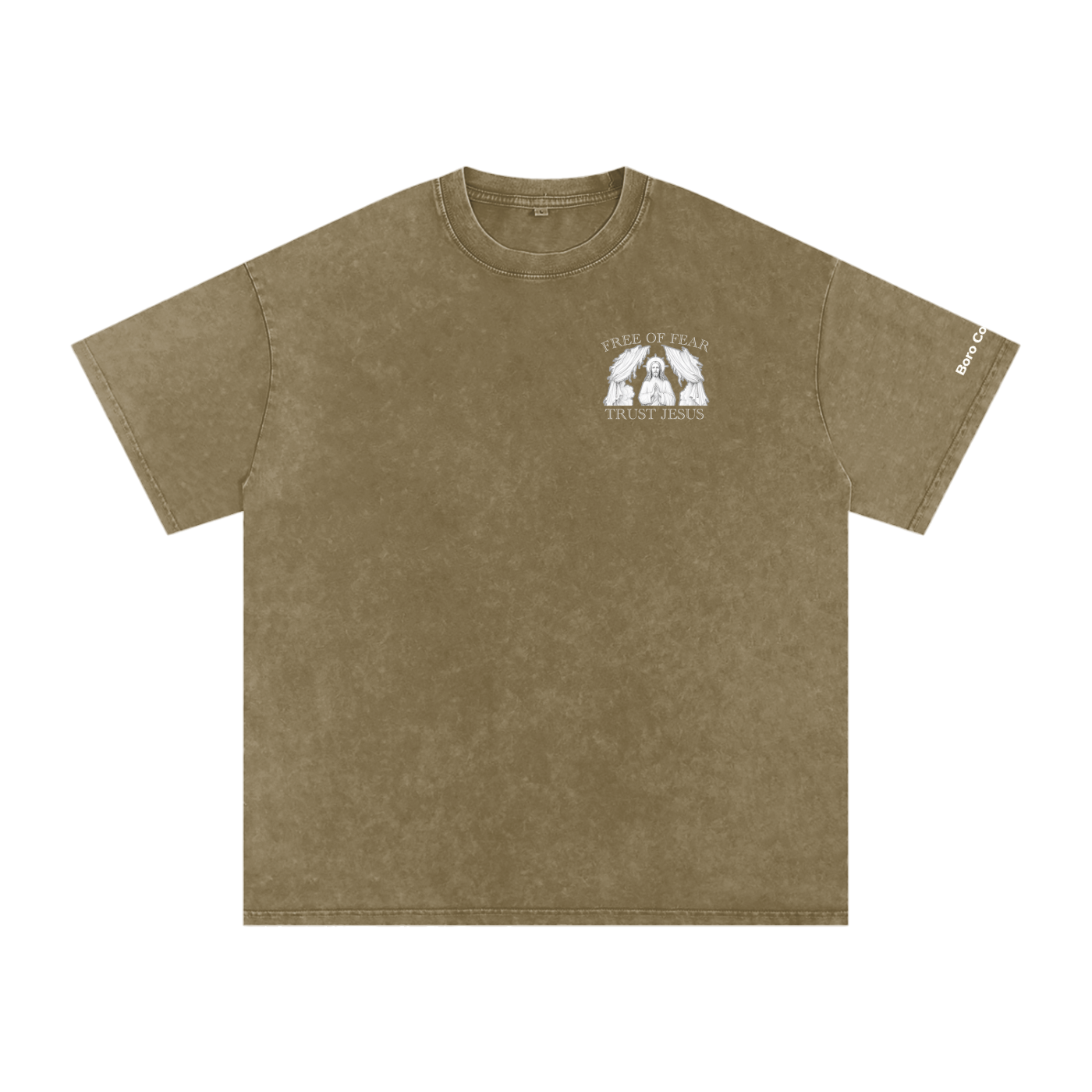 Trust Jesus - Snow Washed Oversized Cotton T-Shirt