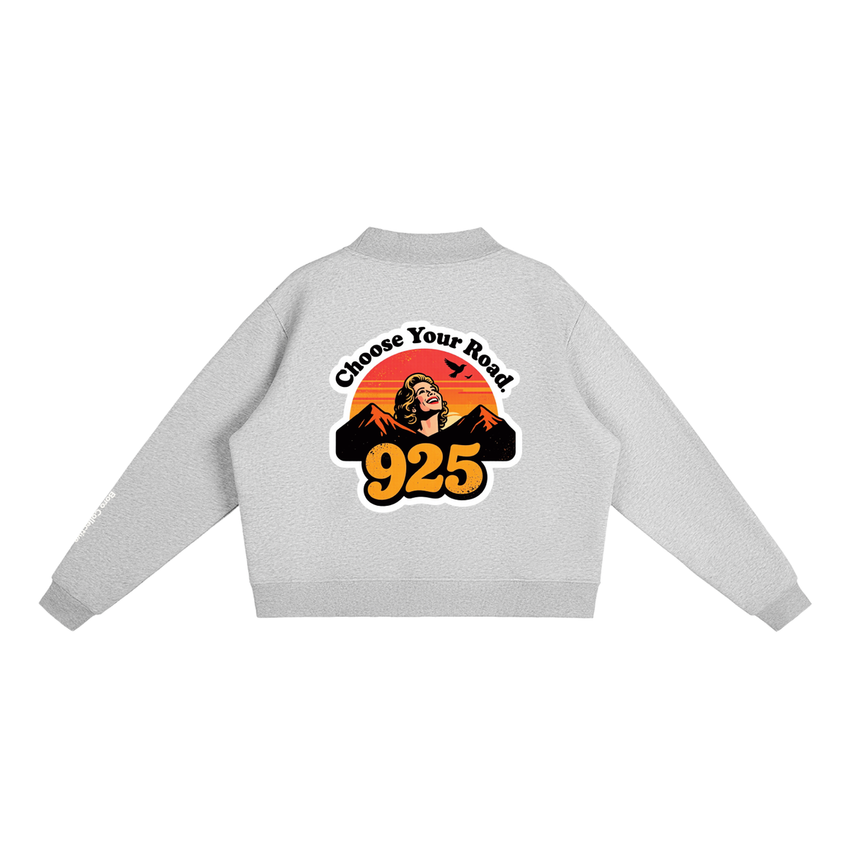 Choose Your Road - Essential Fleece Mock-Neck Crew Sweatshirt
