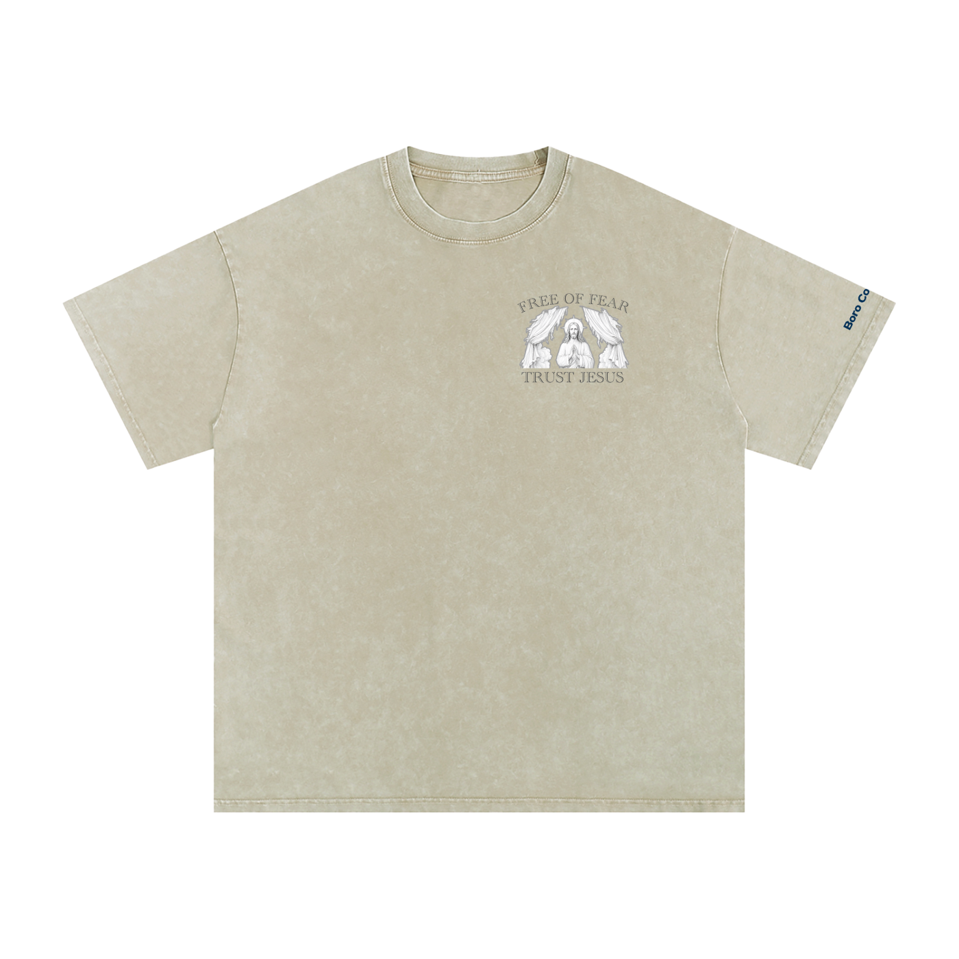 Trust Jesus - Light Snow Washed Oversized Cotton T-Shirt