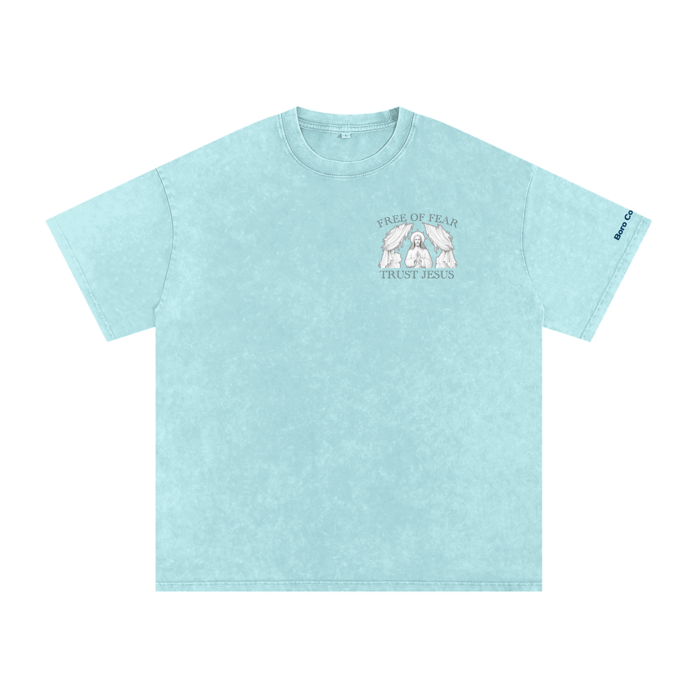 Trust Jesus - Light Snow Washed Oversized Cotton T-Shirt