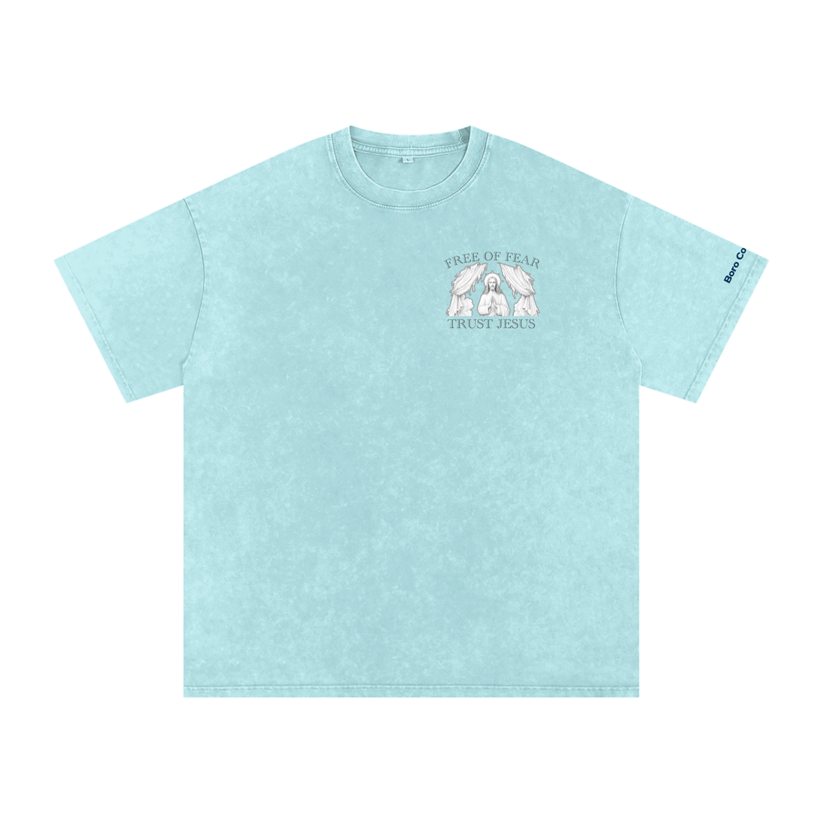 Trust Jesus - Light Snow Washed Oversized Cotton T-Shirt