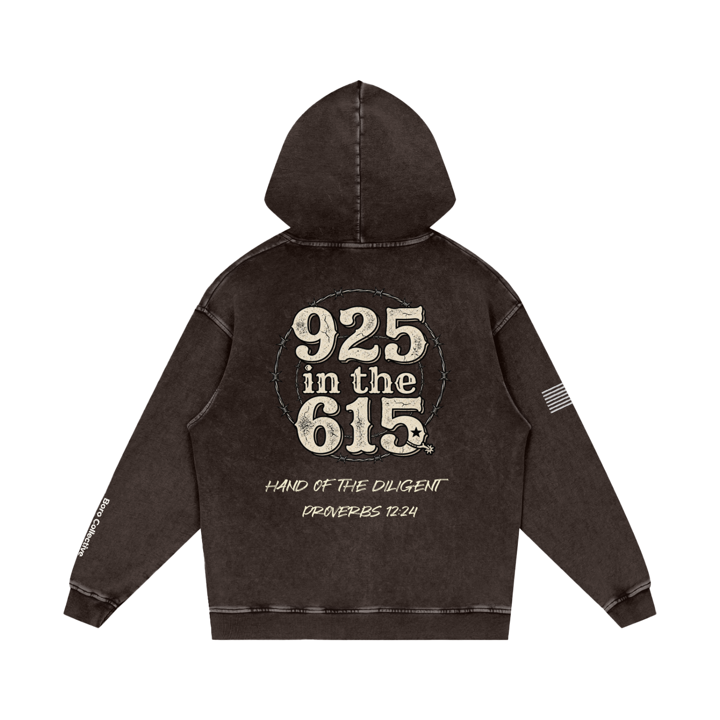 925 in the 615 - Snow Washed Loose Cotton Hoodie