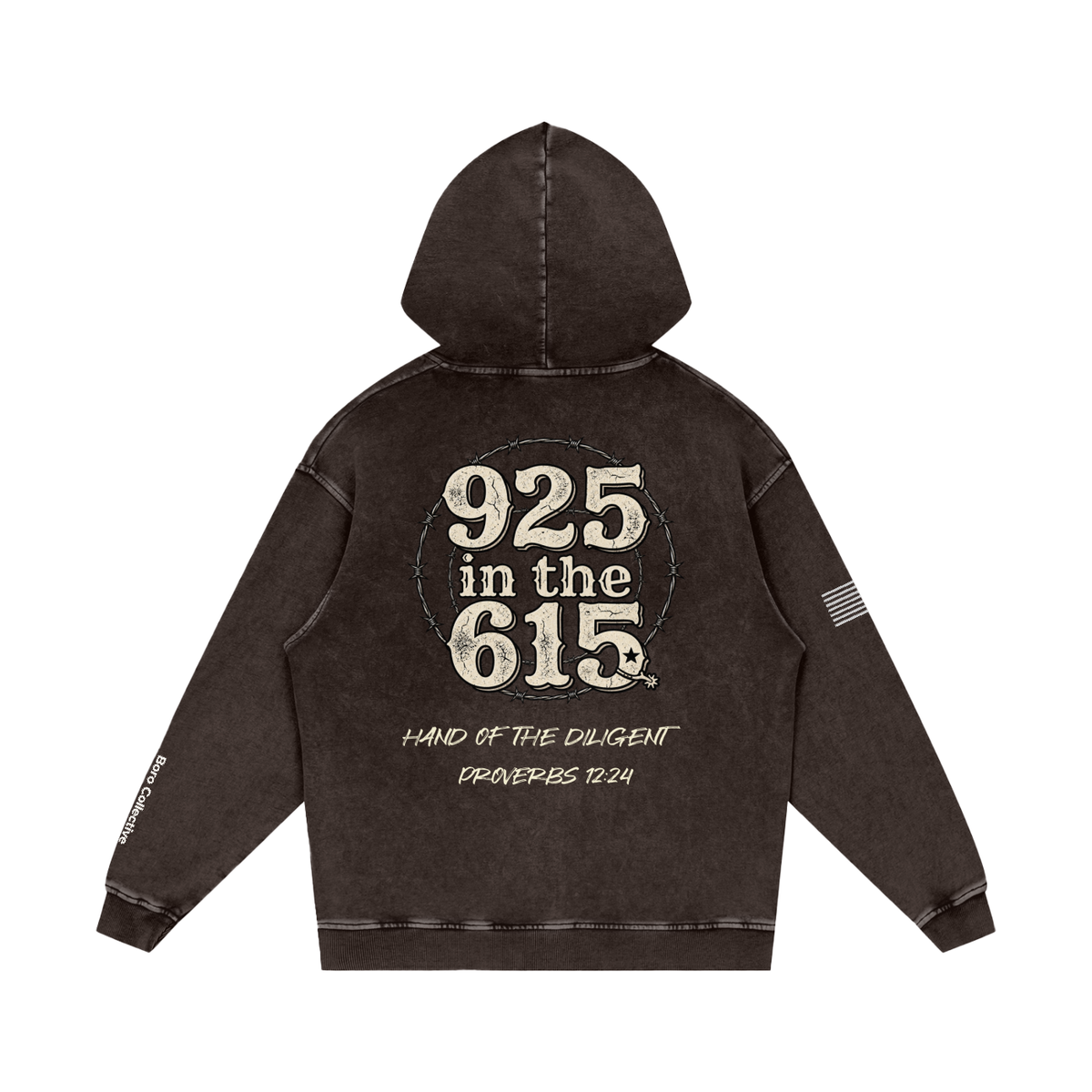 925 in the 615 - Snow Washed Loose Cotton Hoodie