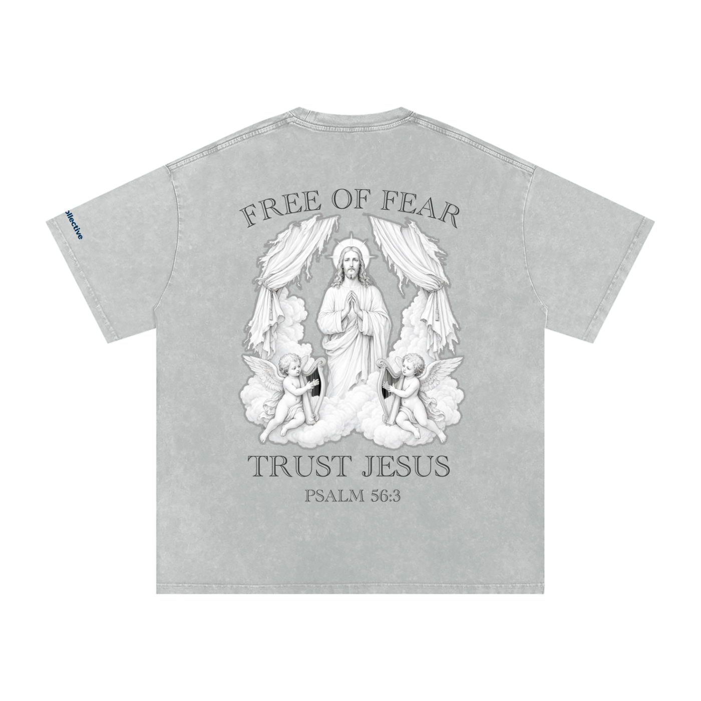 Trust Jesus - Light Snow Washed Oversized Cotton T-Shirt