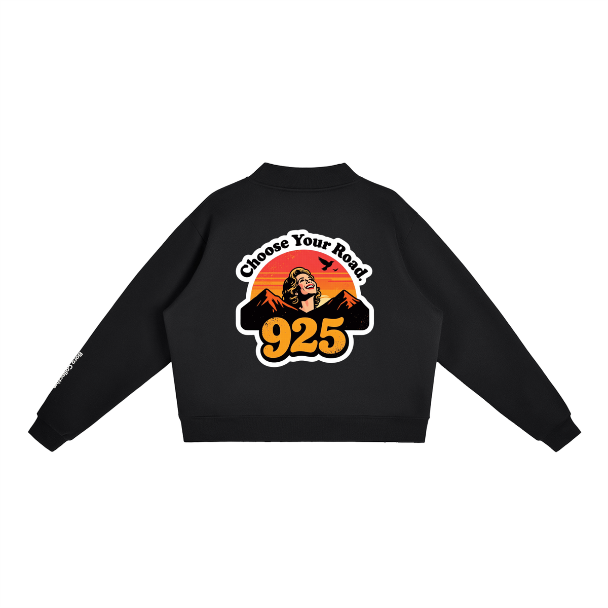 Choose Your Road - Essential Fleece Mock-Neck Crew Sweatshirt
