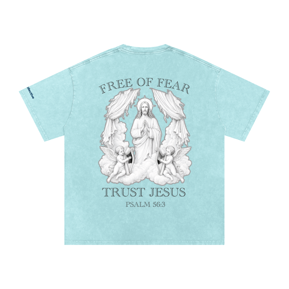 Trust Jesus - Light Snow Washed Oversized Cotton T-Shirt