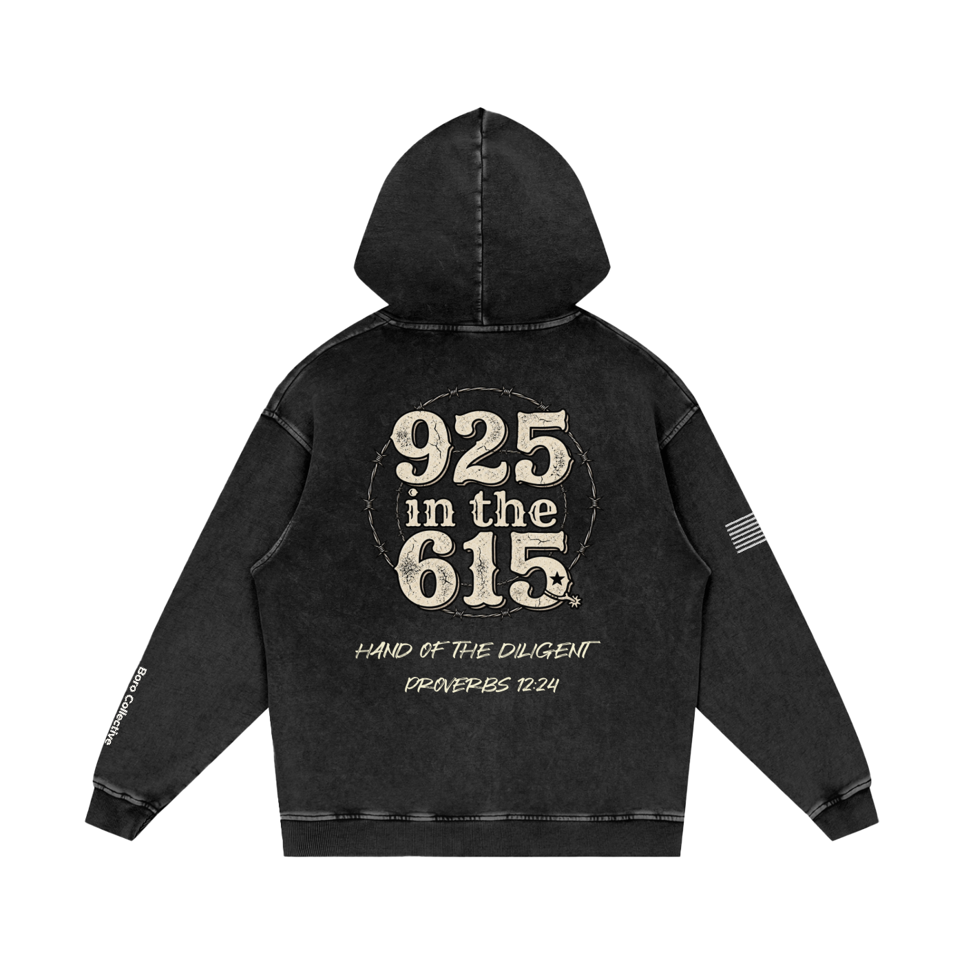 925 in the 615 - Snow Washed Loose Cotton Hoodie