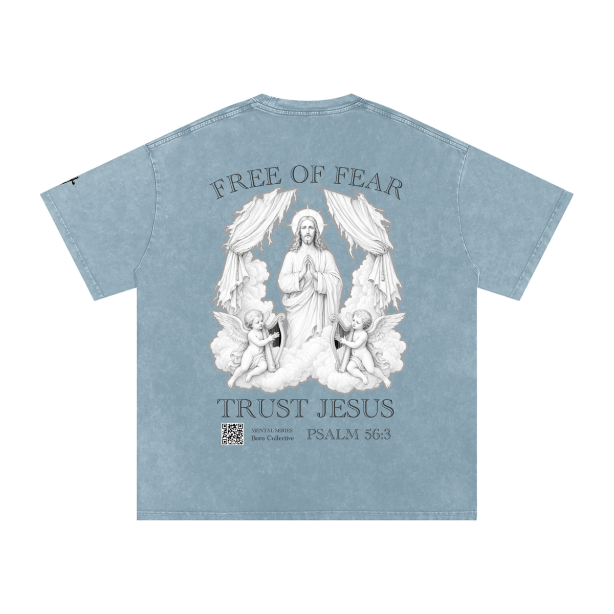 Trust Jesus - Light Snow Washed Oversized Cotton T-Shirt
