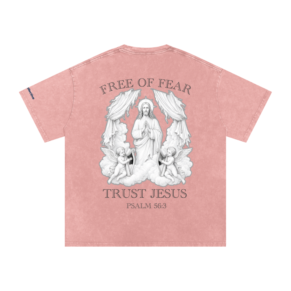 Trust Jesus - Light Snow Washed Oversized Cotton T-Shirt
