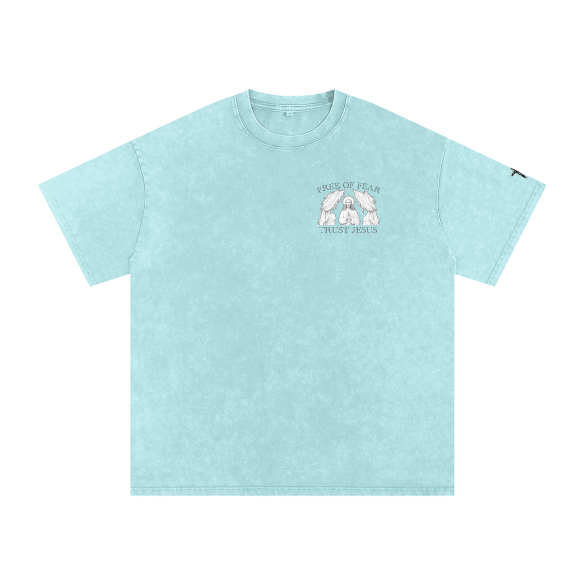 Trust Jesus - Light Snow Washed Oversized Cotton T-Shirt