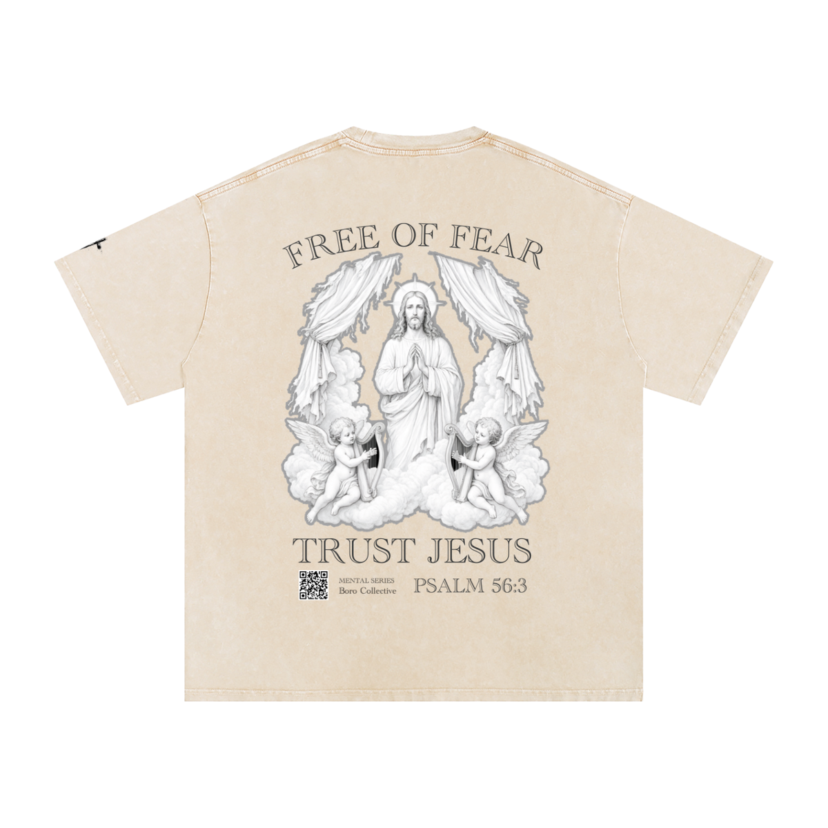 Trust Jesus - Light Snow Washed Oversized Cotton T-Shirt