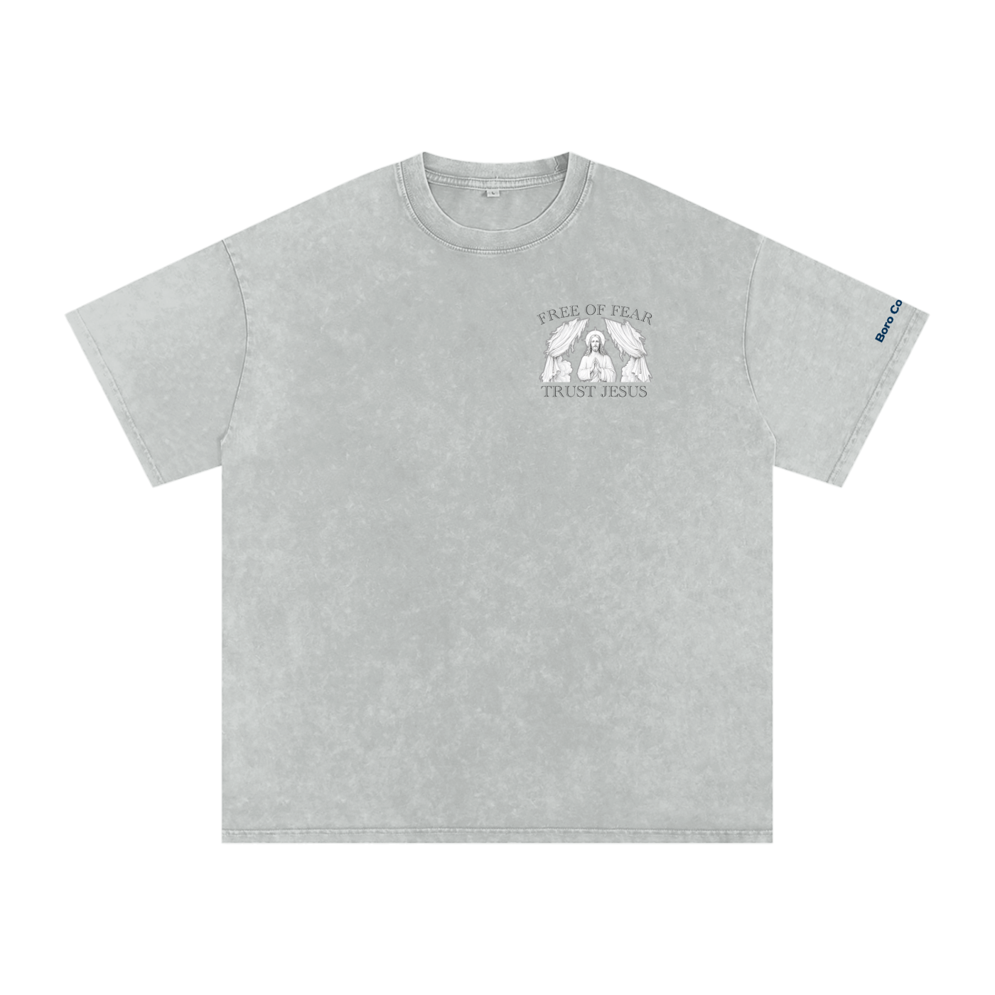 Trust Jesus - Light Snow Washed Oversized Cotton T-Shirt