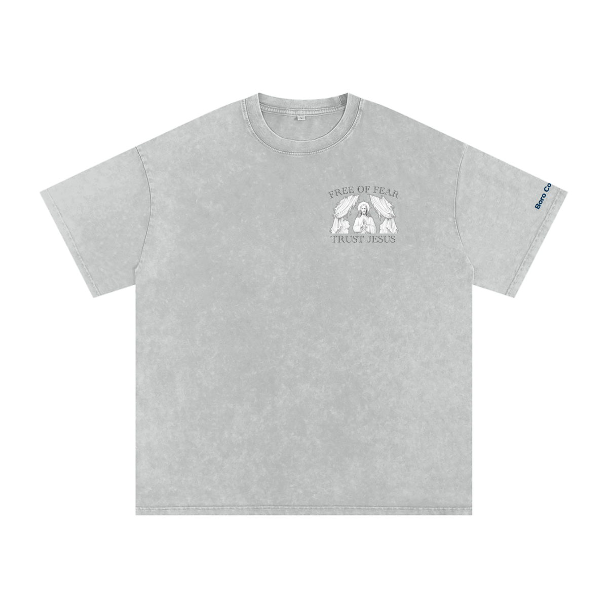 Trust Jesus - Light Snow Washed Oversized Cotton T-Shirt