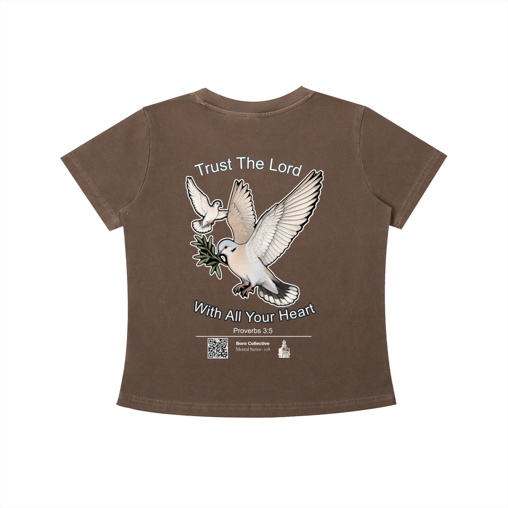 Trust The Lord - Women's Dark Vintage Wash Slim Fit T-Shirt
